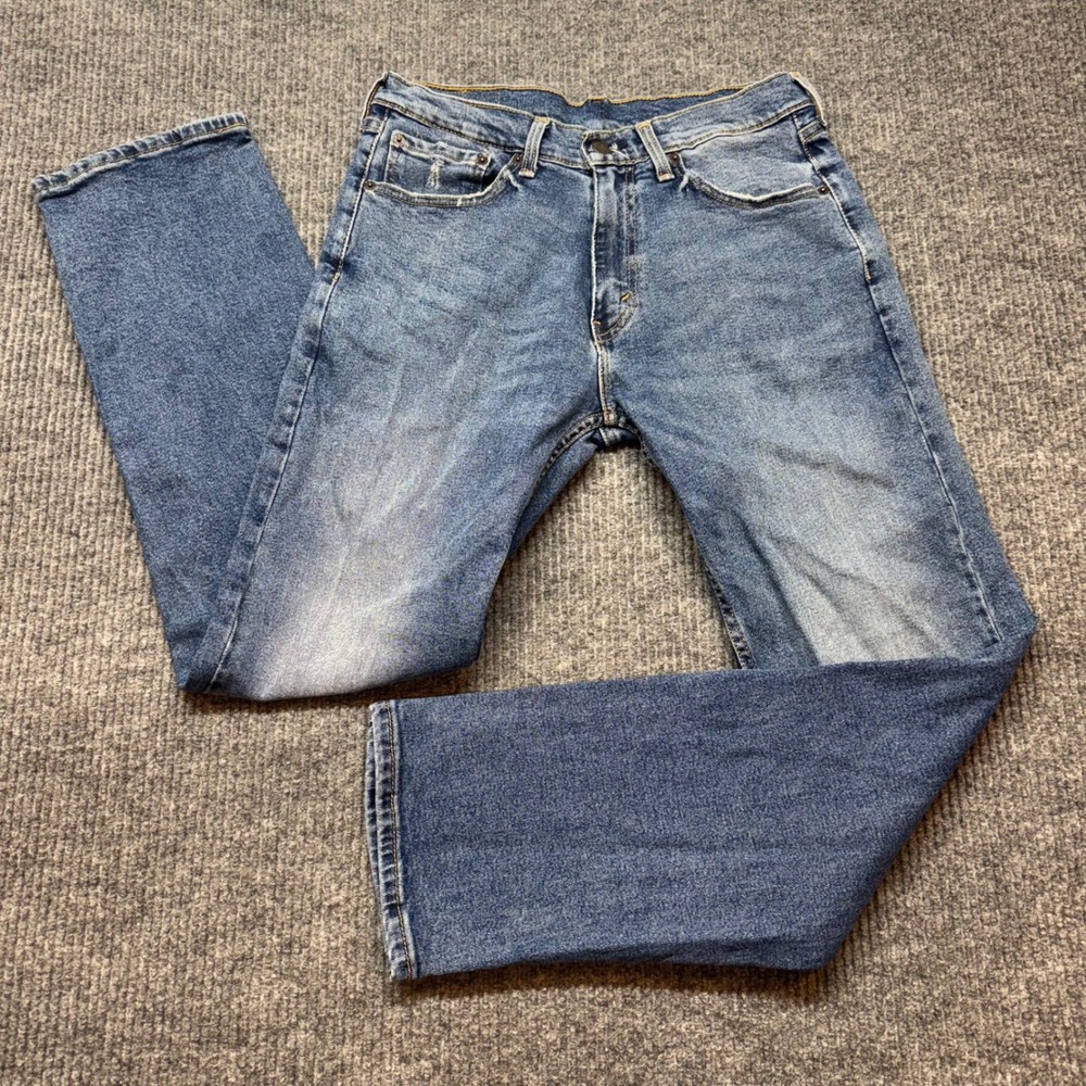 Levi's 505 Mens 32x32 Straight Leg Jeans Medium Stone‎ Wash Classic Fit